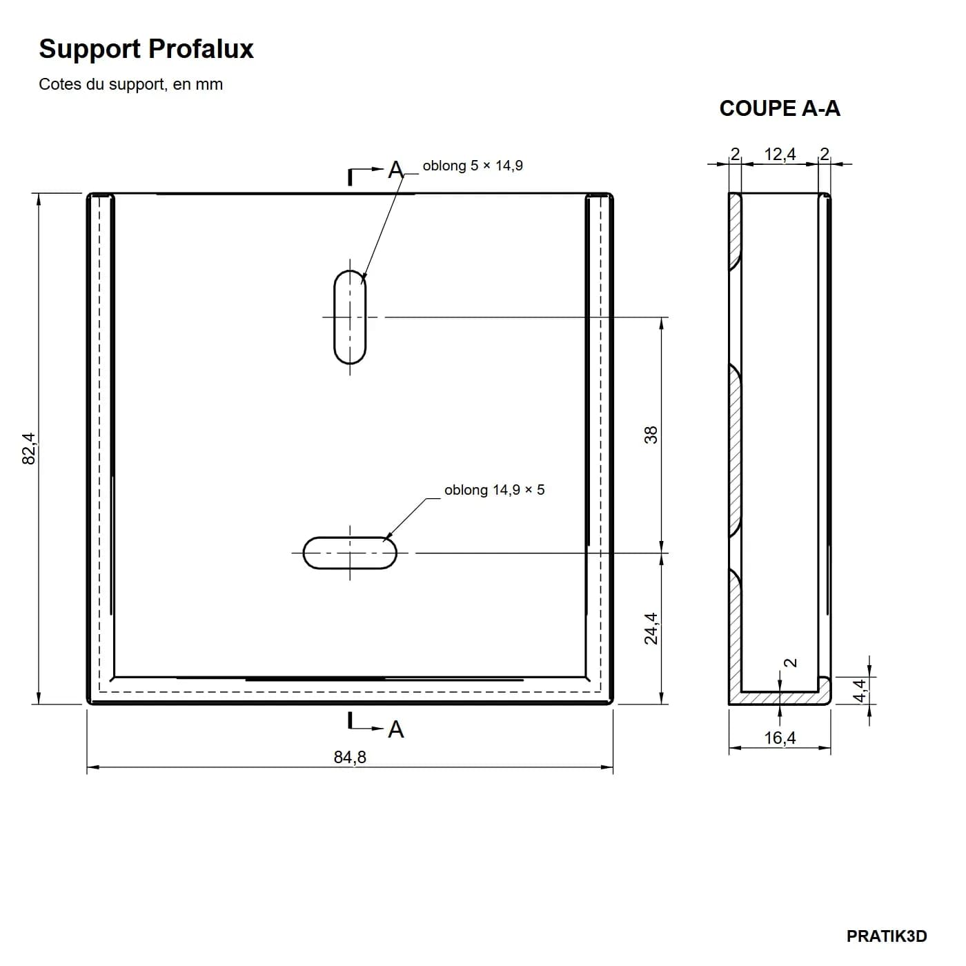 Support mural imprimé en 3D pour télécommande Profalux Émetteur mural — photo 6